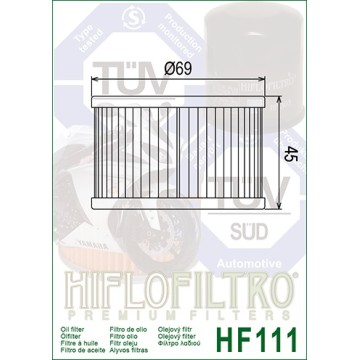 FILTRO ACEITE HF111